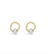 Load image into Gallery viewer, Yellow Gold Plated Open Circle Stud Earrings
