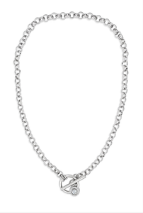 Rhodium-Plated T-Bar Chain