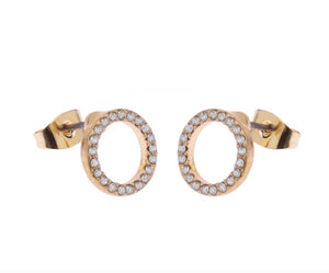 Small Open Crystal Stud Earrings