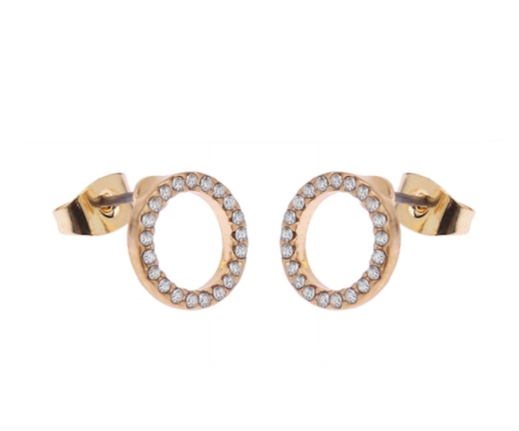 Small Open Crystal Stud Earrings