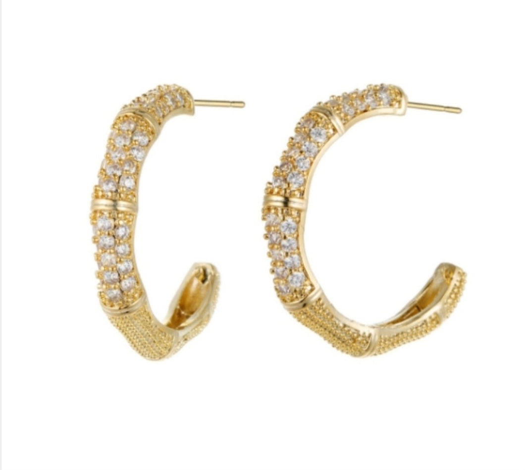Half-Hoop Crystal Earrings