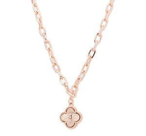 Rose Gold Plated Clover Pendant and Chain