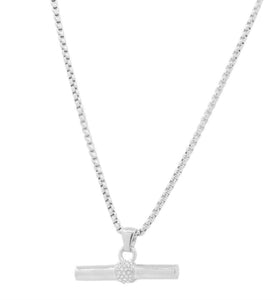 Silver Plated T-Bar Necklace