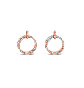 Rose Gold Plated Double Circle Earrings