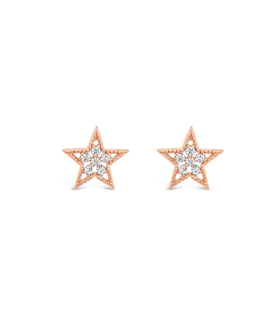 Rose Gold Plated Star Studs