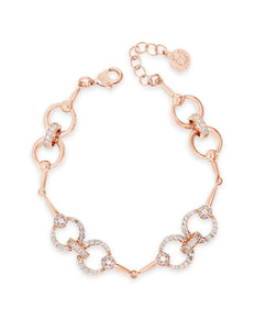 Rose Gold Plated Open Link Crystal Bracelet