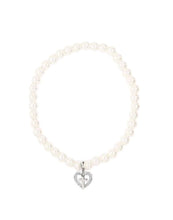 Load image into Gallery viewer, Child&#39;s Beaded Pearl Bracelet With Heart Charm
