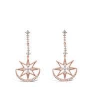 Load image into Gallery viewer, Rose Gold Plated CZ Star Drop Earrings
