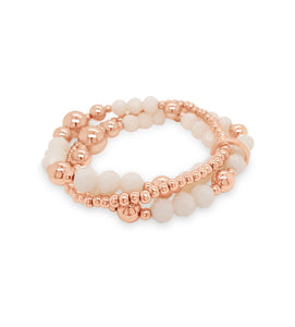 3 Row Elasticated Beaded Bracelet