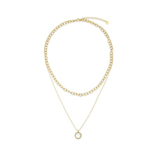 Load image into Gallery viewer, Double Row Yellow Gold Plated Chain With Pendant
