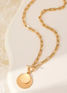 Yellow Gold Plated Double Disc Chain