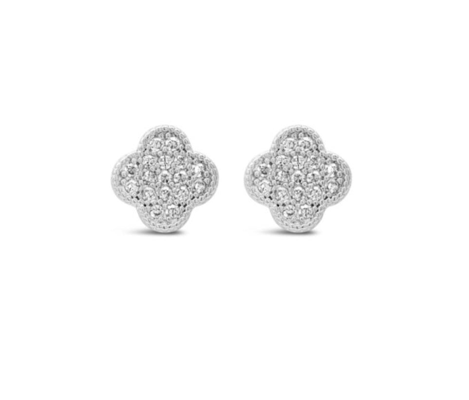 Crystal Clover Studs