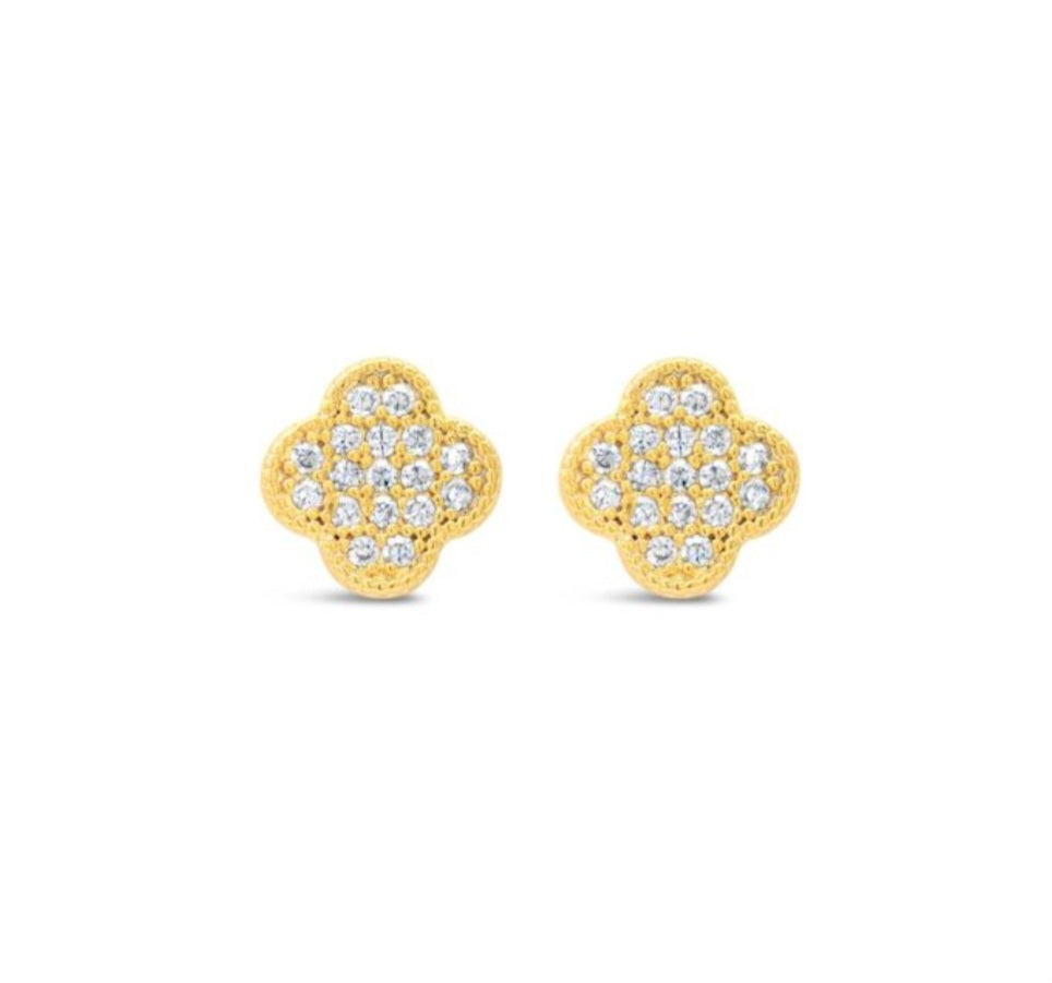 Crystal Clover Studs
