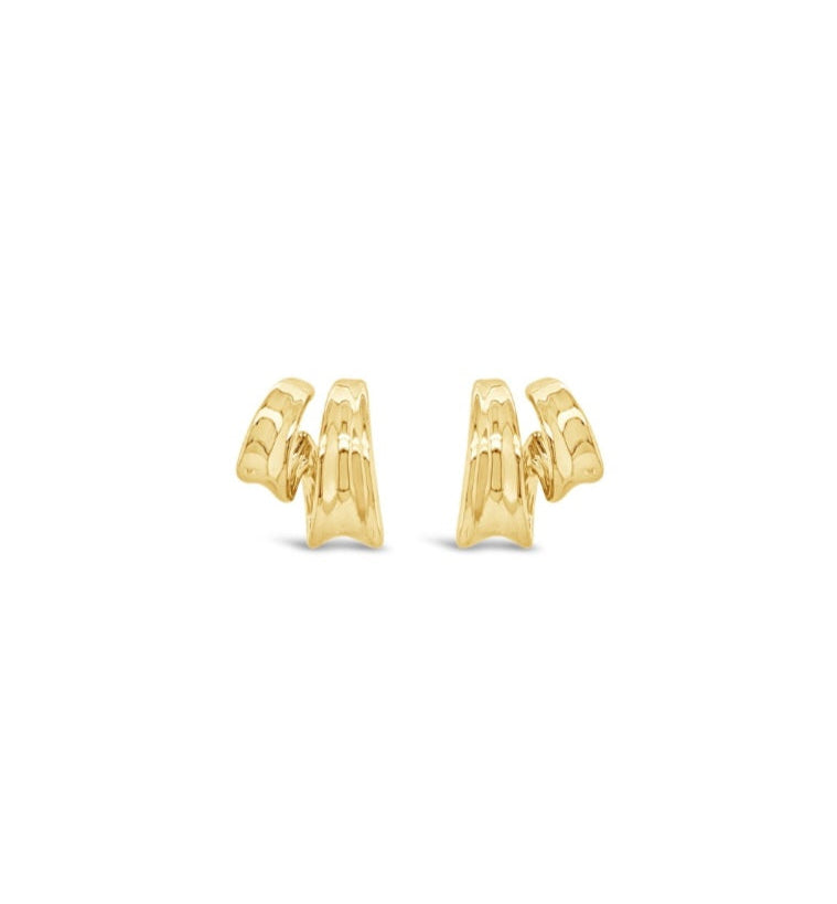 Yellow Gold-Plated Curved Earrings