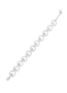 Rhodium-Plated Ball/Circle Bracelet