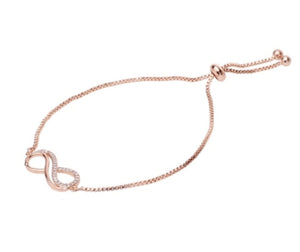 Rose Gold Plated Infinity Knot Tassle Bracelet