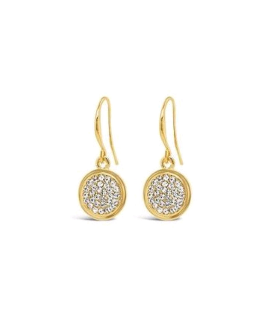 Yellow Gold Plated Crystal Drop Earrings