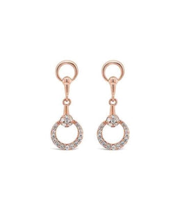Rose Gold Plated Open Crystal Drop Earrings