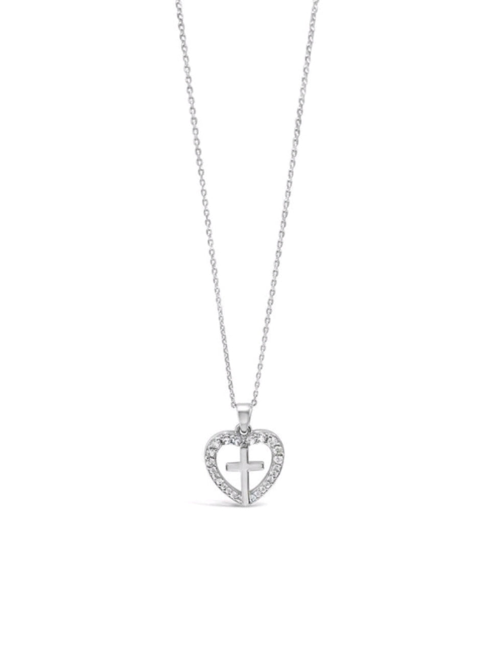 Sterling Silver Heart & Cross Pendant/Chain