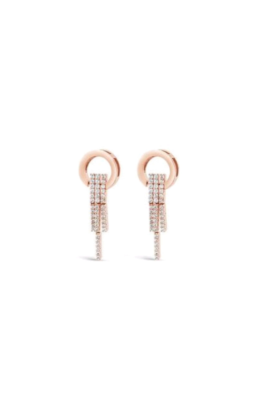 Rose Gold Plated Crystal Drop Earrings