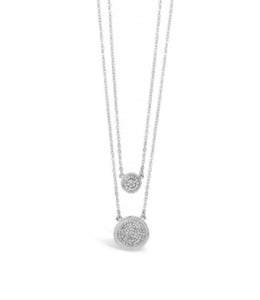 Silver Plated 2 Row Crystal Necklace