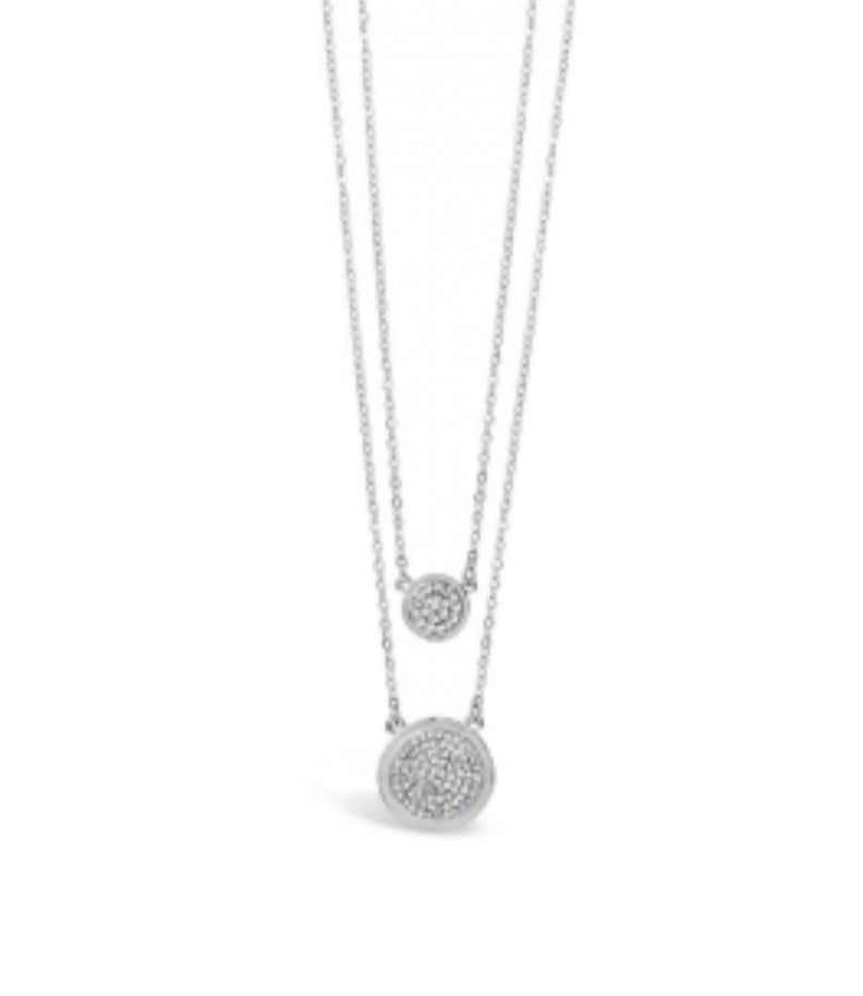 Silver Plated 2 Row Crystal Necklace