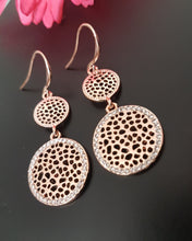 Load image into Gallery viewer, Rose Gold Plated Circular Statement Earrings
