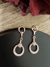Load image into Gallery viewer, Rose Gold Plated Open Crystal Drop Earrings
