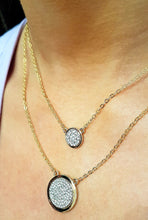 Load image into Gallery viewer, Yellow Gold Plated Double Row Crystal Necklace
