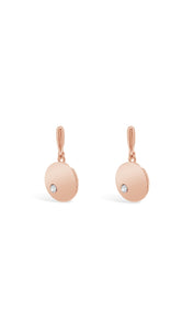 Rose Gold Plated Disc Drop Earrings