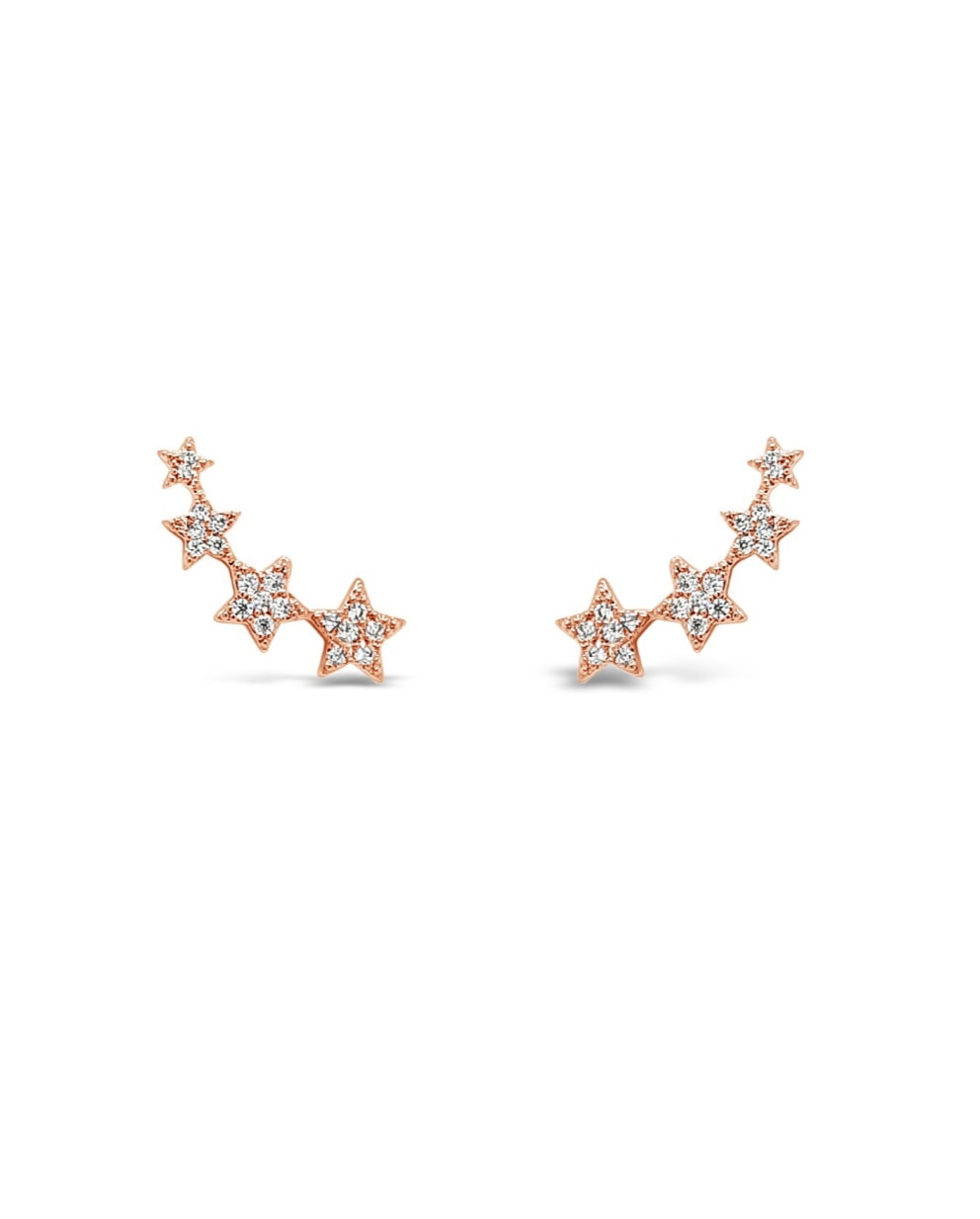 Star 'Climber' Rose Gold-Plated Earrings