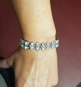 Rhodium-Plated Rubover Crystal Bracelet
