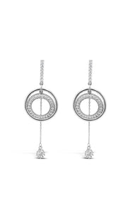 Silver/Rhodium-Plated Crystal Drop Earrings