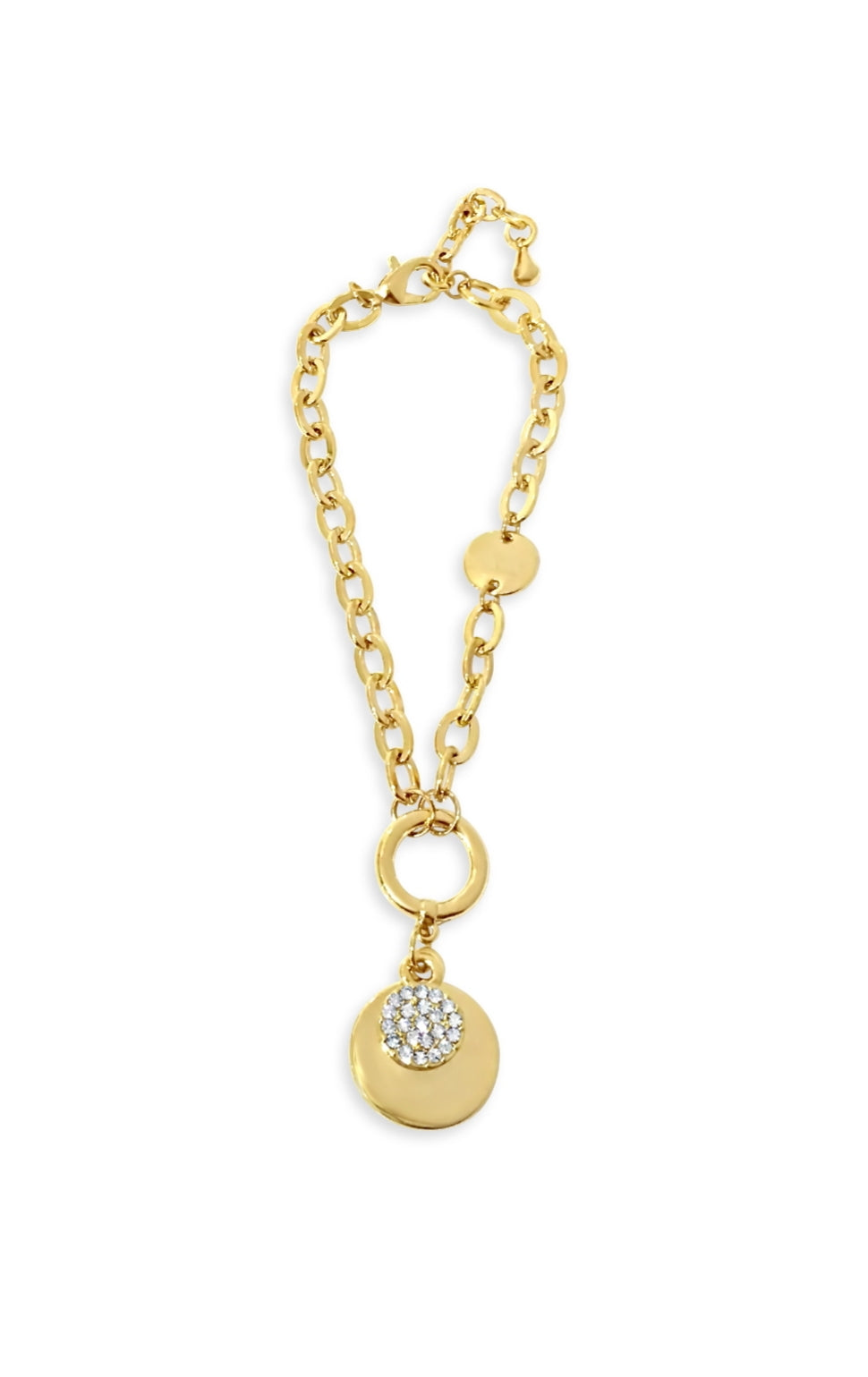 Yellow Gold-Plated Bracelet With Disc Charms