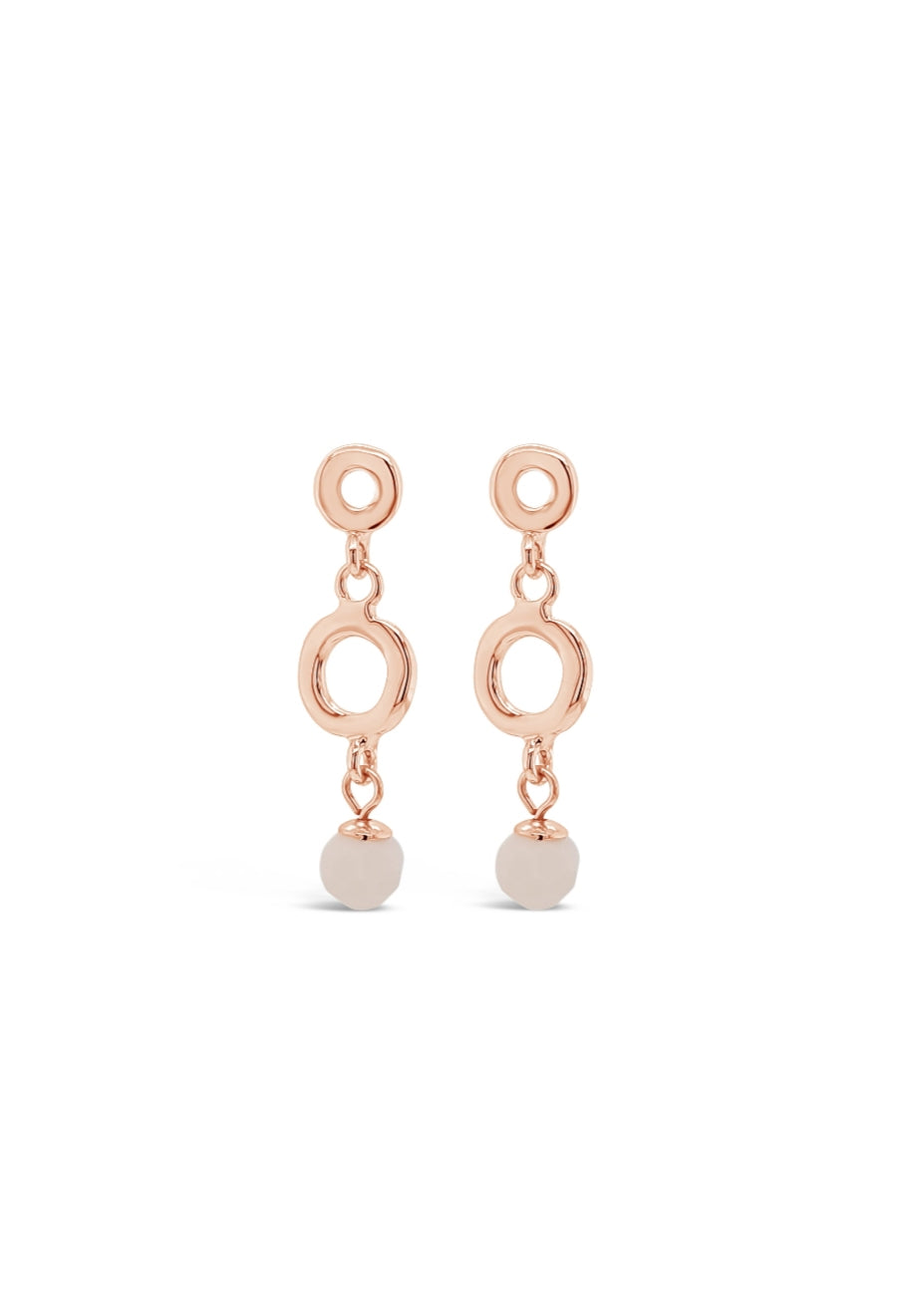 Rose Gold Plated Circle Drop Earrings