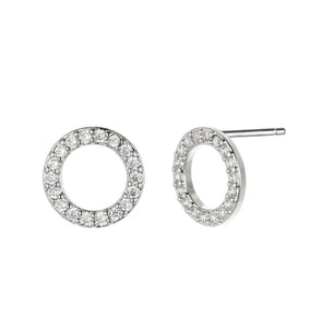Small Open Circle Crystal Studs