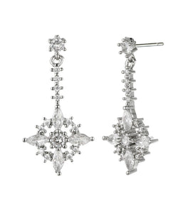 Silver Plated Crystal Drop Earrings