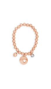 Rose Gold Plated Beaded Charm Bracelet