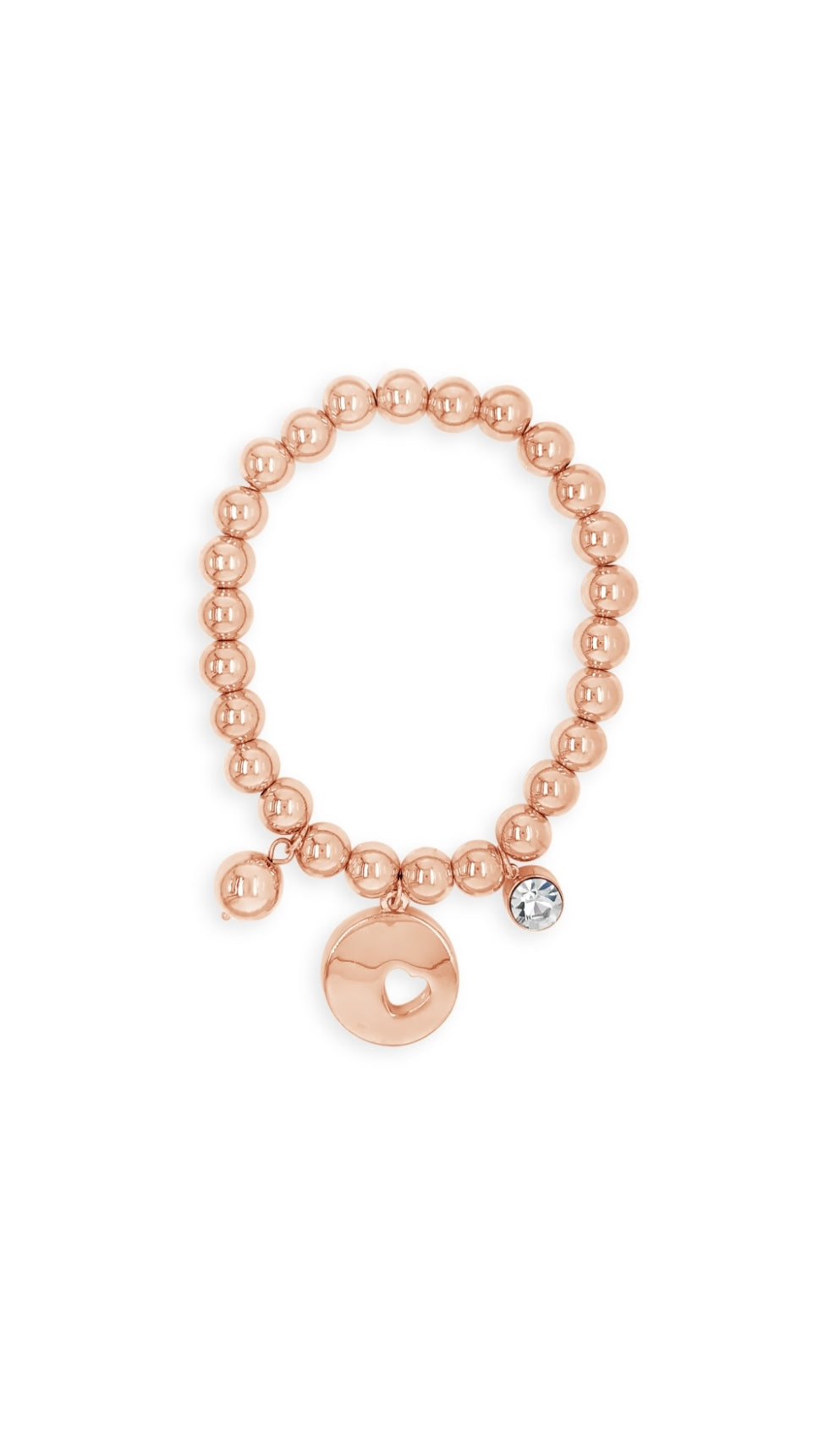 Rose Gold Plated Beaded Charm Bracelet